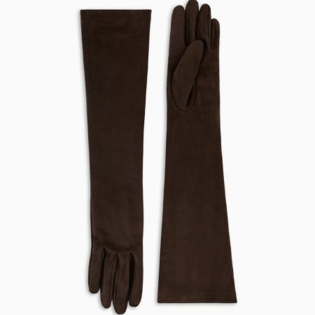 Brown Damen Lange Handschuhe Aus Nappaleder Hüte Und Handschuhe