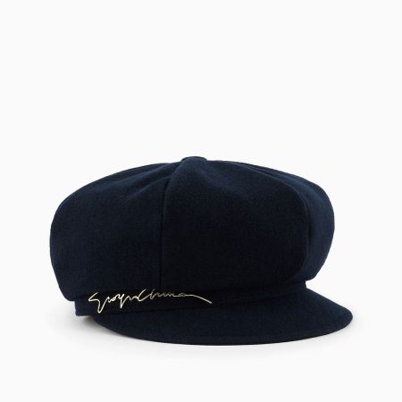 Damen Hüte Und Handschuhe Navy Blue Baskenmütze Aus Wolle, Kaschmir Und Seide